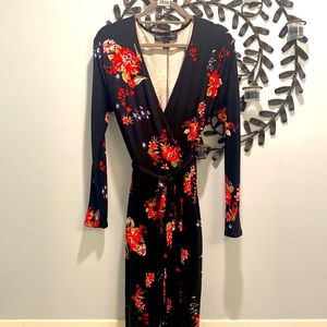 COLLEEN LOPEZ Floral Wrap Jumpsuit